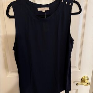 LOFT Midnight Blue Sleeveless Blouse